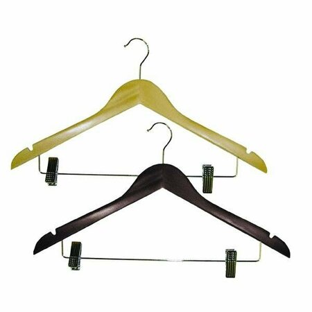HOMZ LAUNDRY/SEYMOUR Homz Wood Suit Clothes Hanger With Clips 8657WN2.18